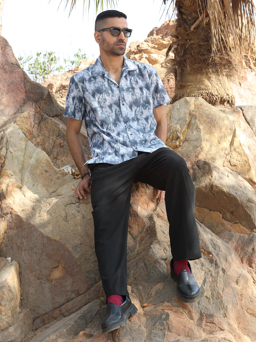 KRAFT INDIA Men Viscose Rayon Cuban Collar Printed Casual Shirt - Image 14