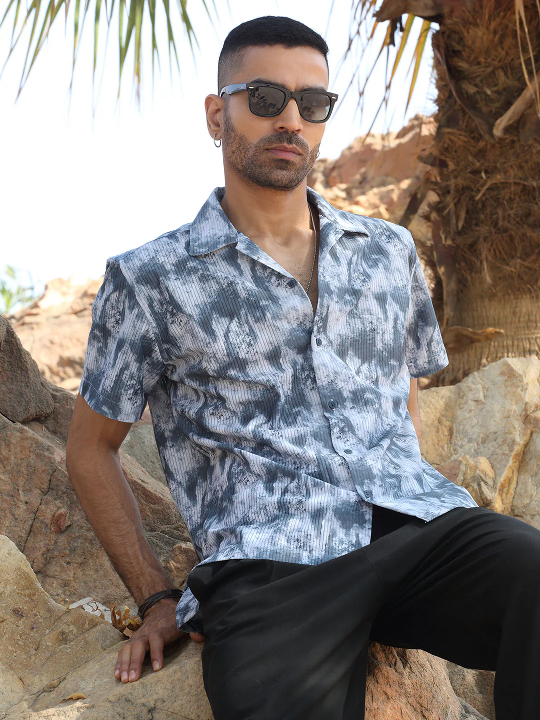 KRAFT INDIA Men Viscose Rayon Cuban Collar Printed Casual Shirt - Image 15