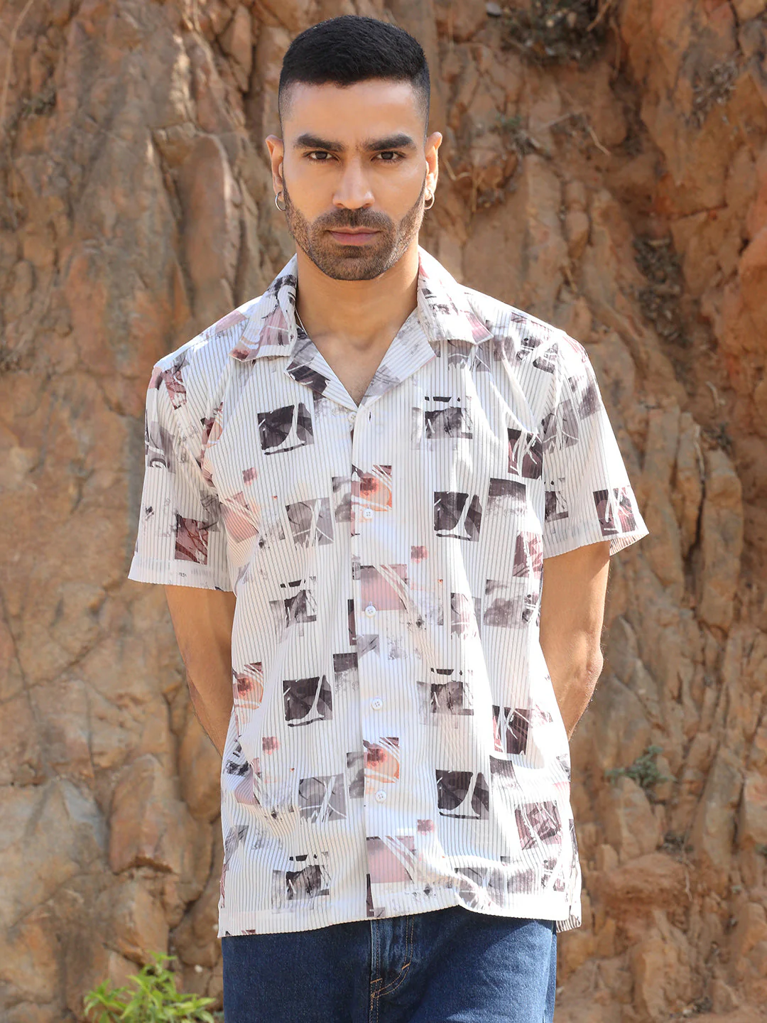 KRAFT INDIA Men Viscose Rayon Cuban Collar Printed Casual Shirt - Image 6