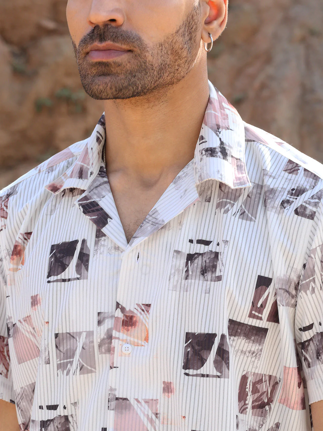 KRAFT INDIA Men Viscose Rayon Cuban Collar Printed Casual Shirt - Image 8