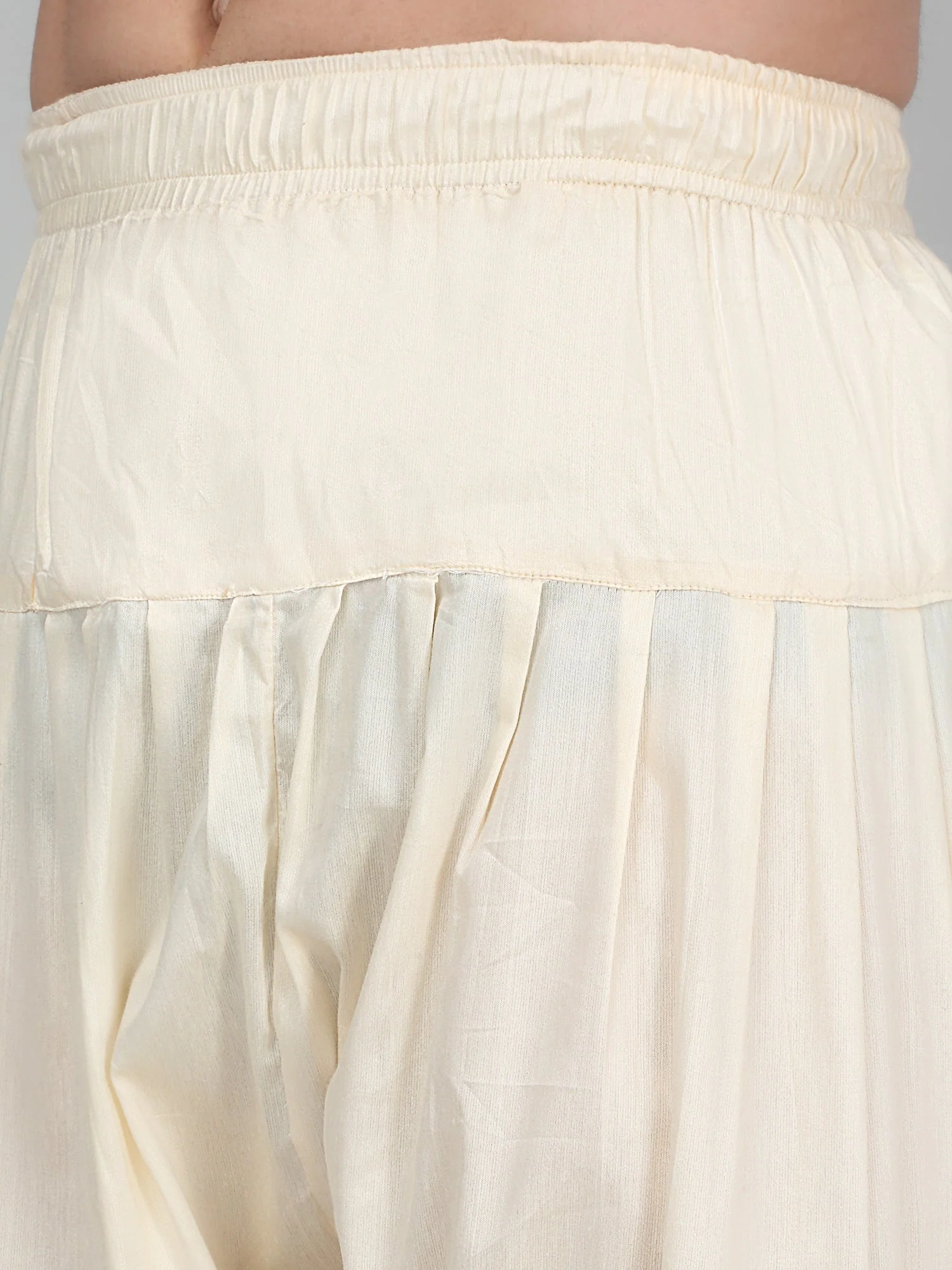 KRAFT INDIA Men's Cotton Silk Sequenced Embroided Kurta with Beige Elastic Waistband Salwar with Matching Dupatta - Image 21