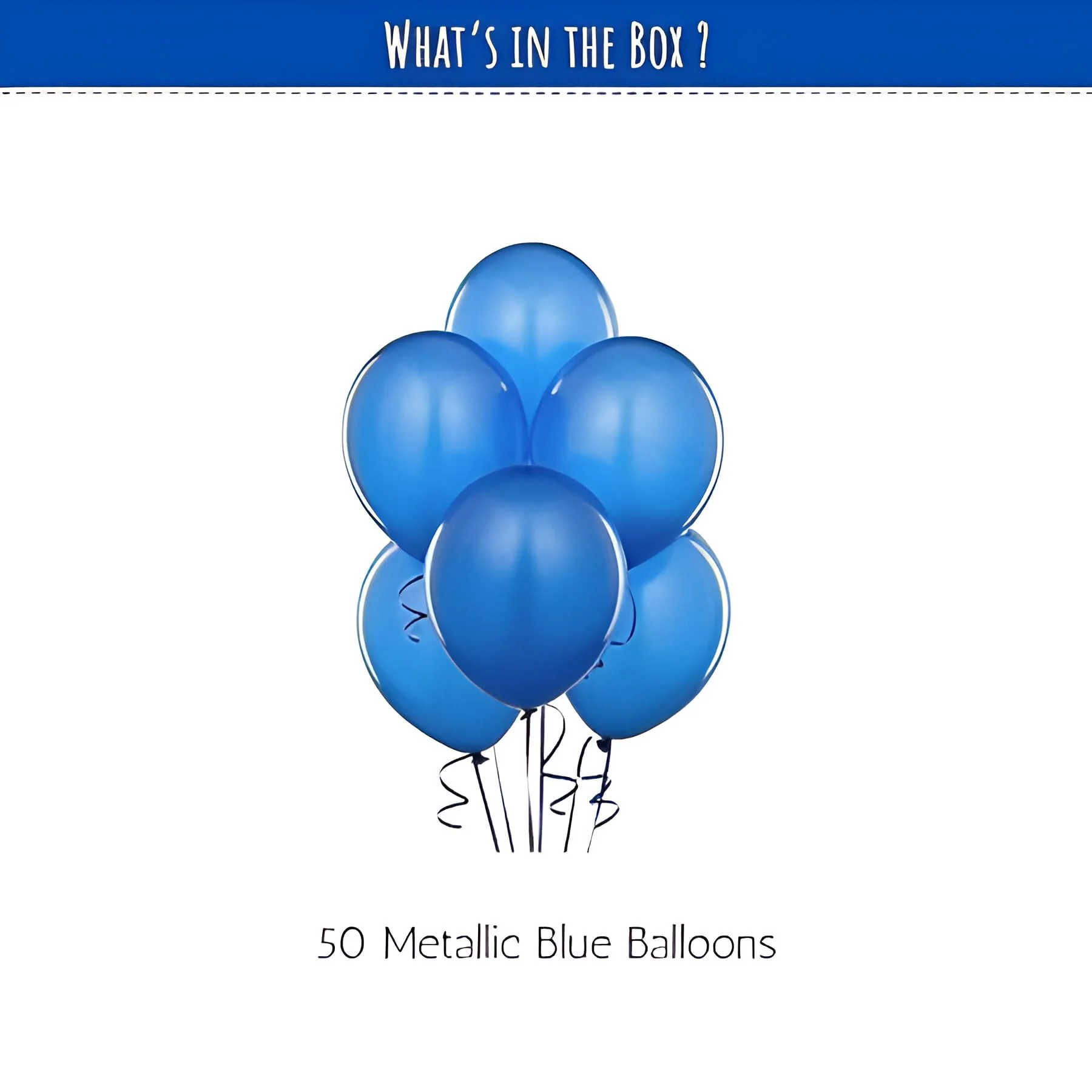 Metallic Blue Balloons - 50 pcs - Image 3
