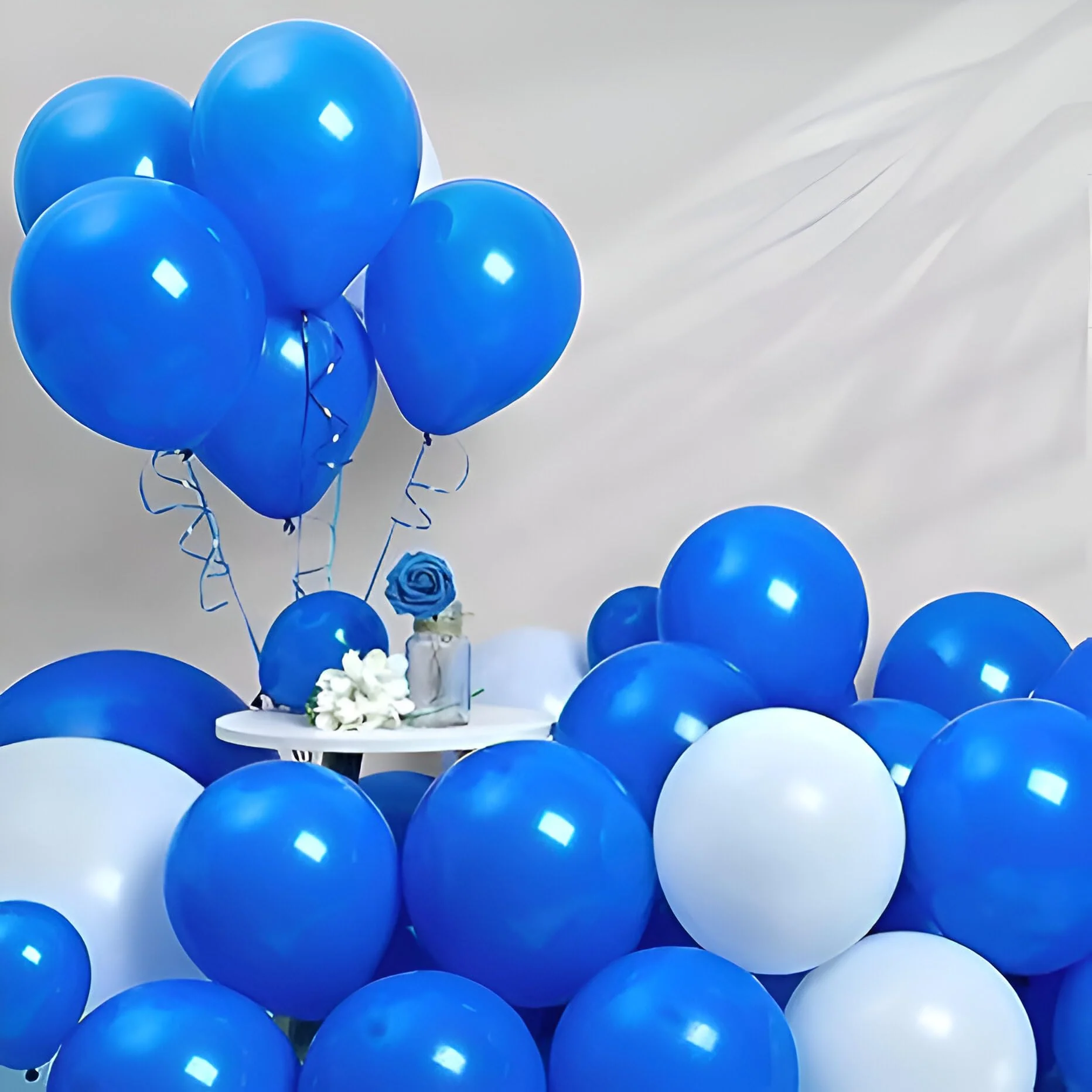 Metallic Blue Balloons - 50 pcs - Image 5