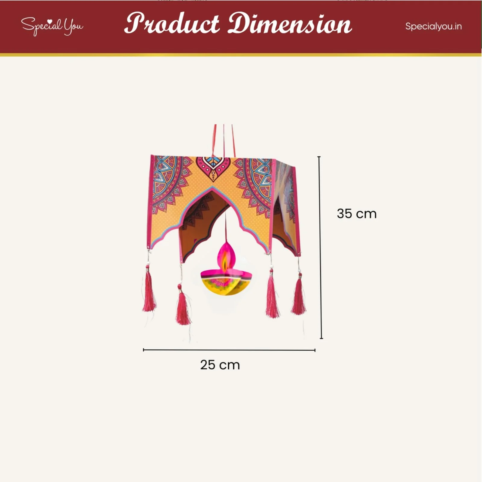 Paper Kandeel Wall Hanging for Diwali - Image 4