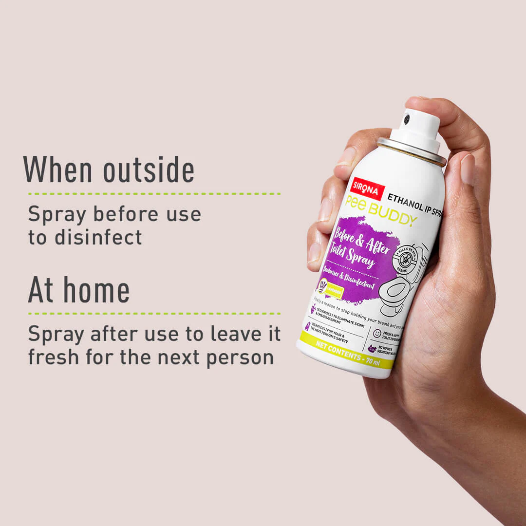PeeBuddy Toilet Seat Sanitizer (Lavender, 1 Pack of 70 ml) - Image 3