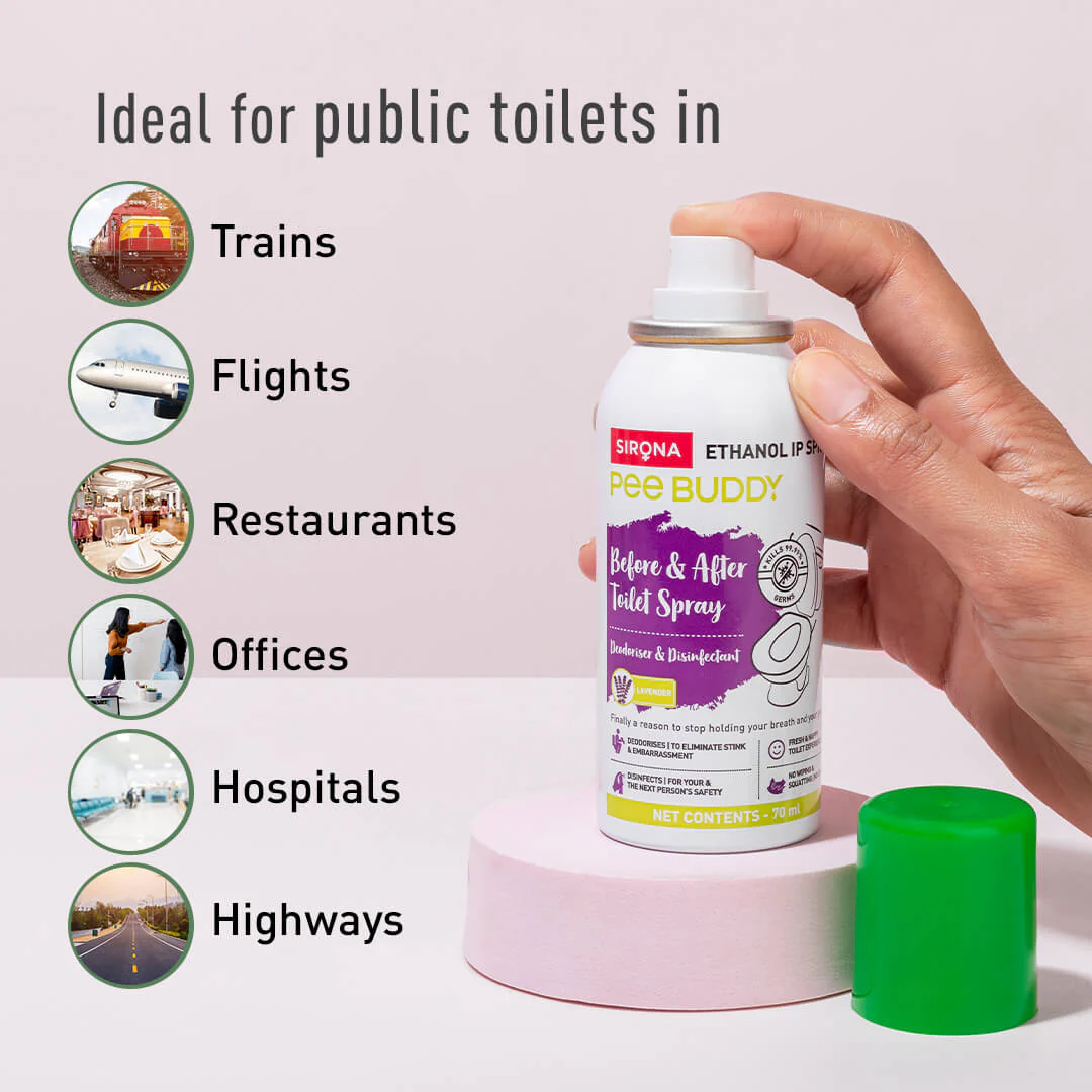 PeeBuddy Toilet Seat Sanitizer (Lavender, 1 Pack of 70 ml) - Image 7