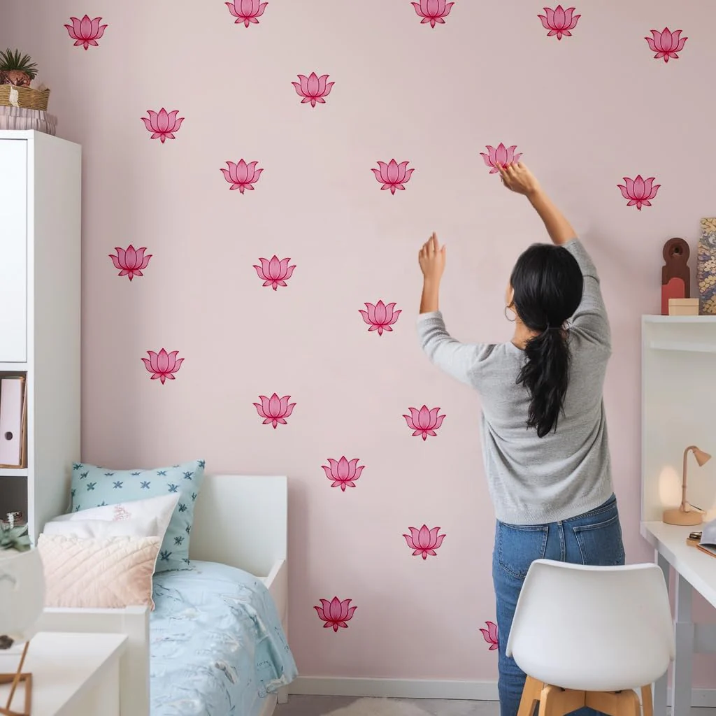 Pink Lotus Stickers for Wall Decoration - Image 4