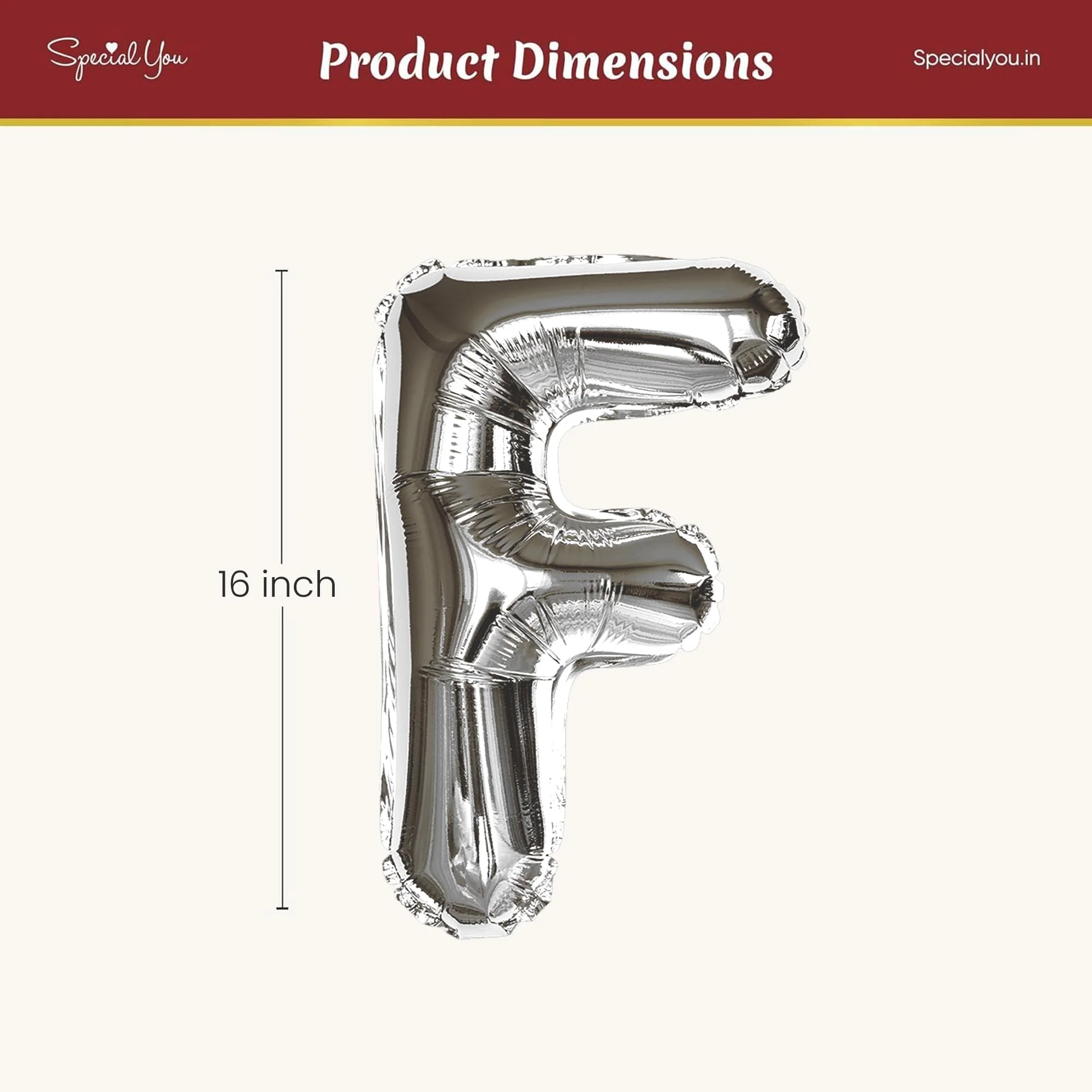 Silver F Letter Foil Balloon - Image 4
