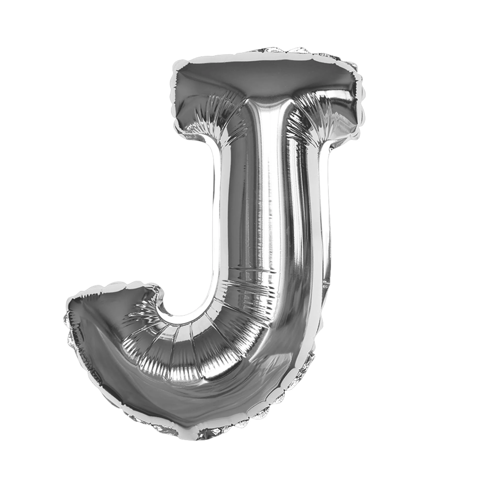 Silver J Letter Foil Balloon - Image 6