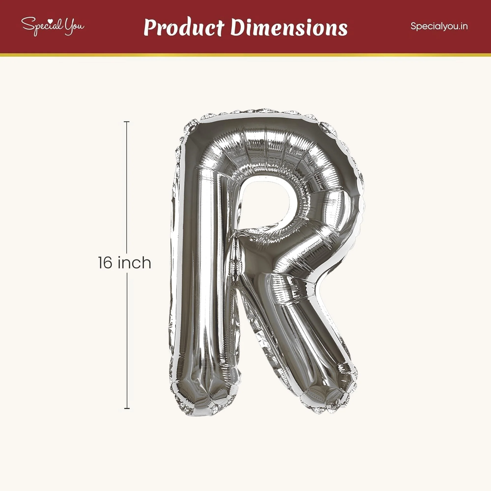 Silver R Letter Foil Balloon - Image 4