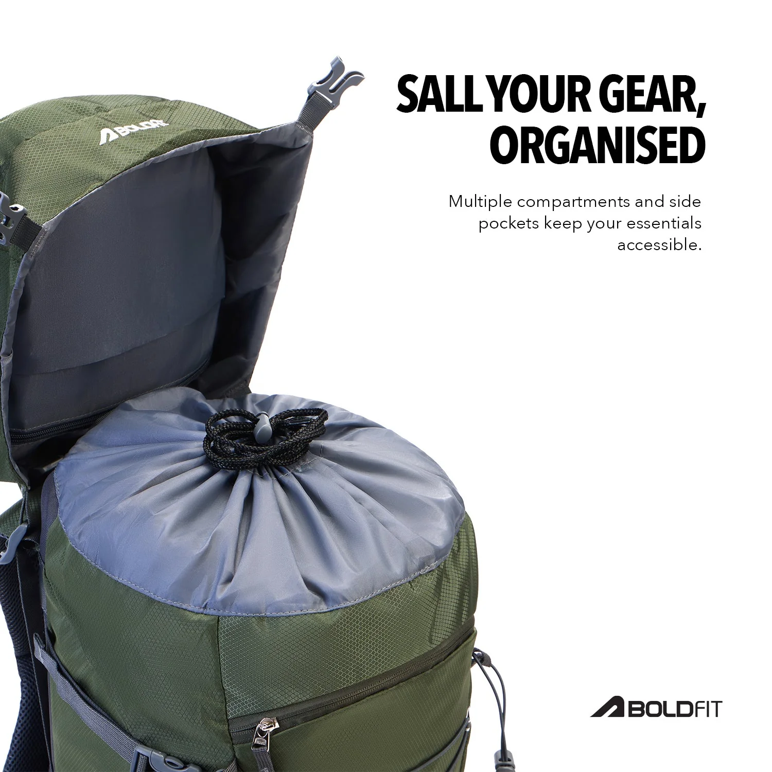 Summit Pro Rucksack 60L - Army green - Image 6