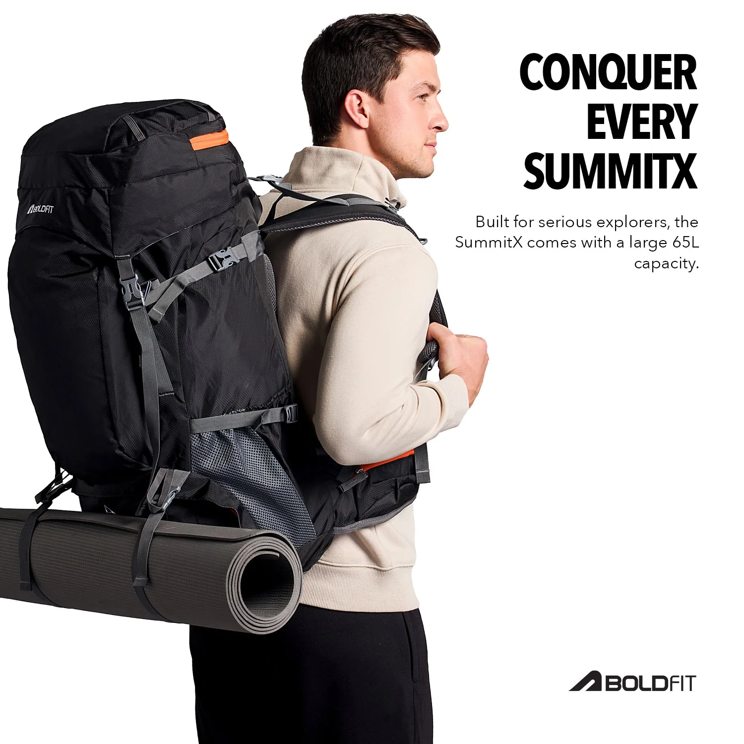 Summit X Rucksack 65L - Black - Image 3