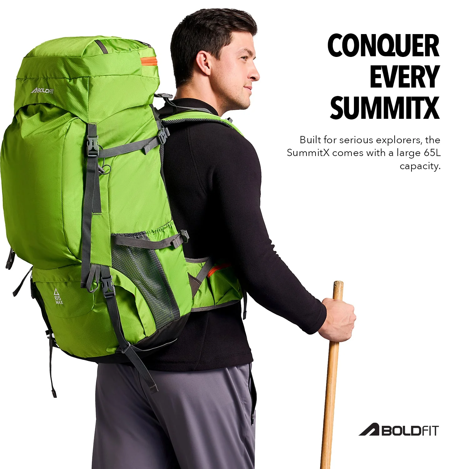 Summit X Rucksack 65L - Limegreen - Image 3