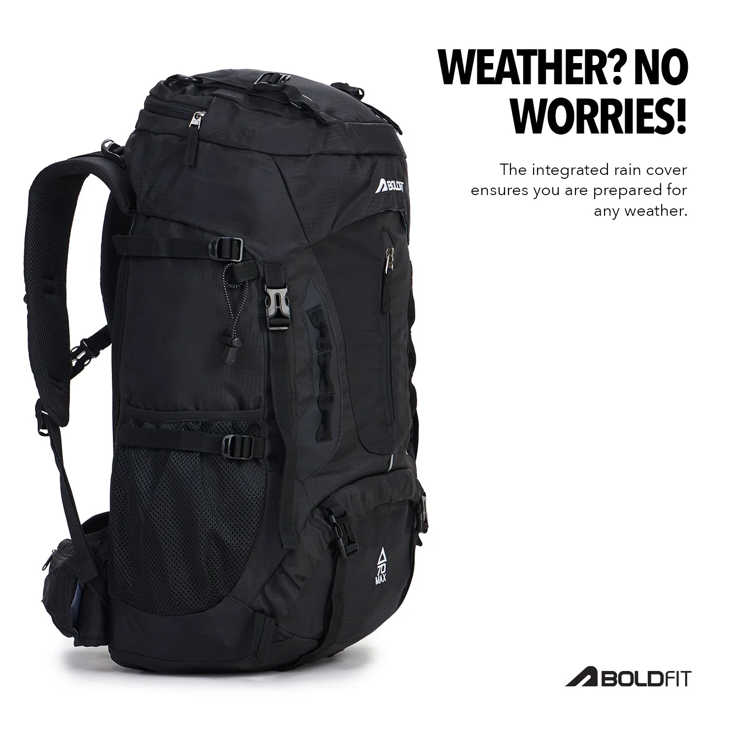 Trekmaster Rucksack 70L - Black - Image 4