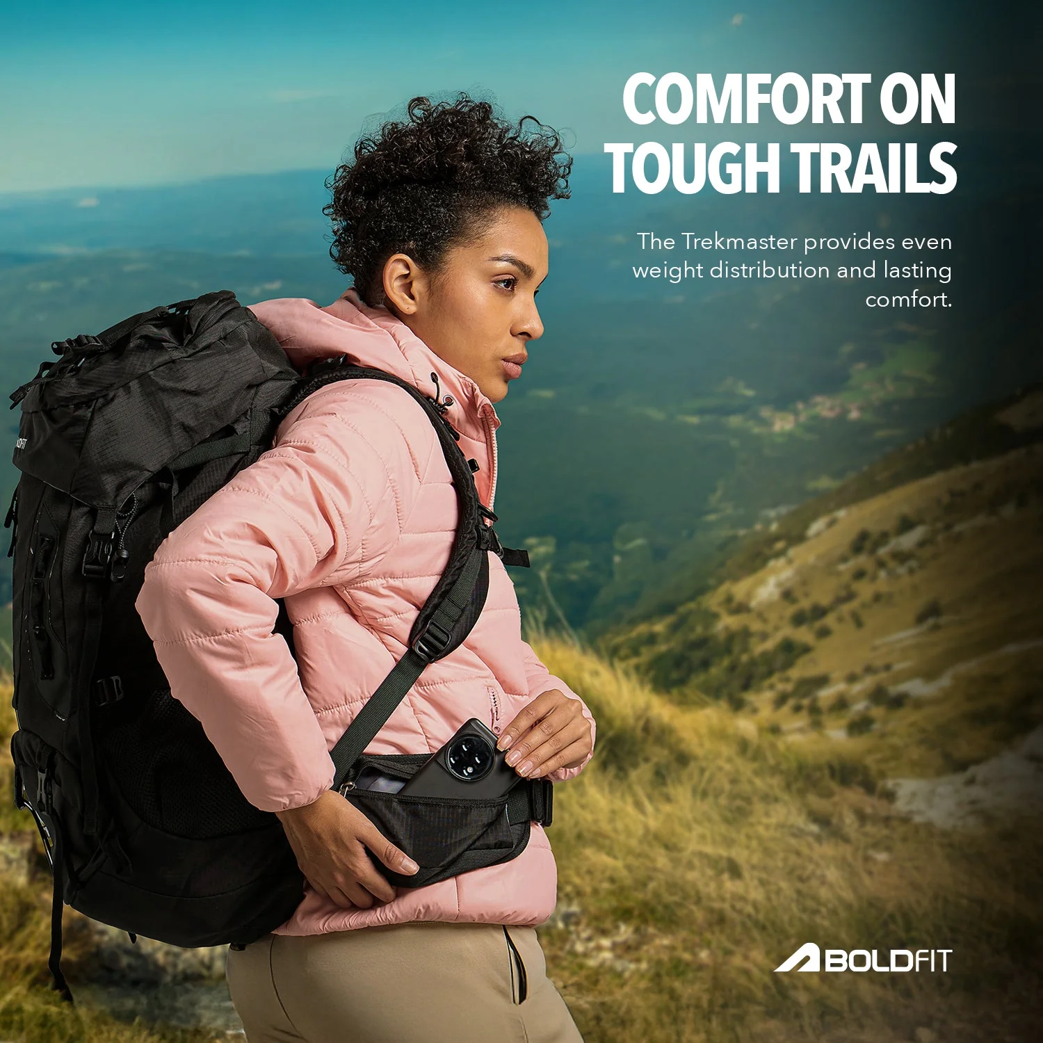 Trekmaster Rucksack 70L - Black - Image 5