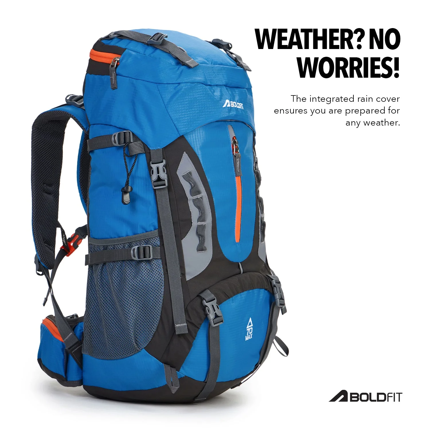 Trekmaster Rucksack 70L - Blue - Image 4