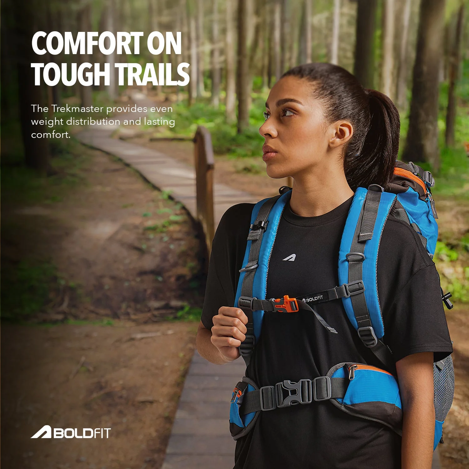 Trekmaster Rucksack 70L - Blue - Image 5