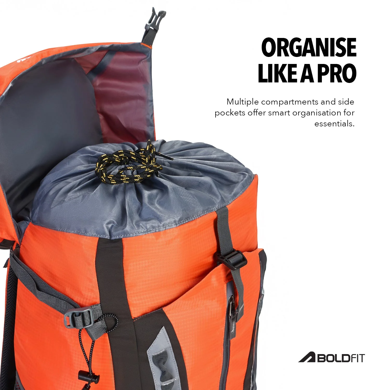 Trekmaster Rucksack 70L - Orange - Image 6